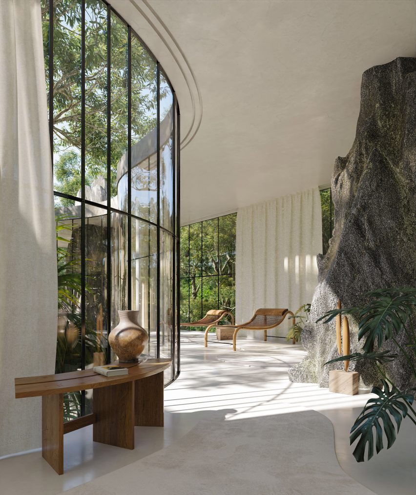 Casa Atibaia renderings designed by Charlotte Taylor and Nicholas Préaud