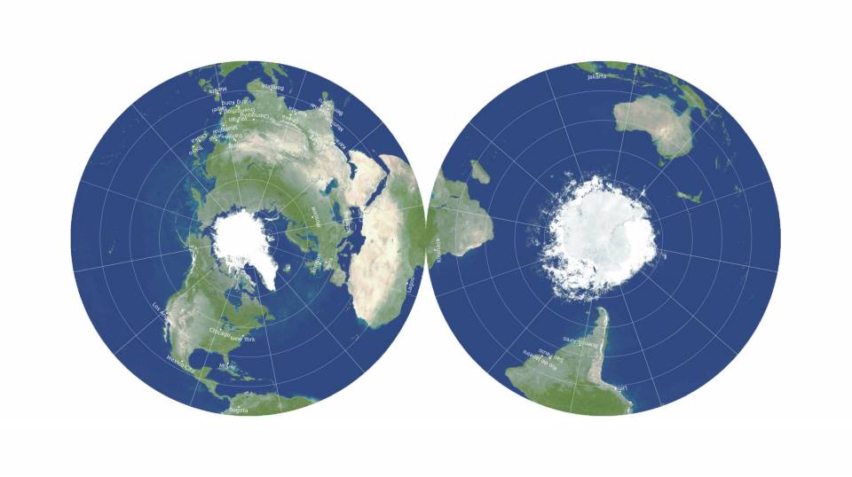 Two-sided Earth map