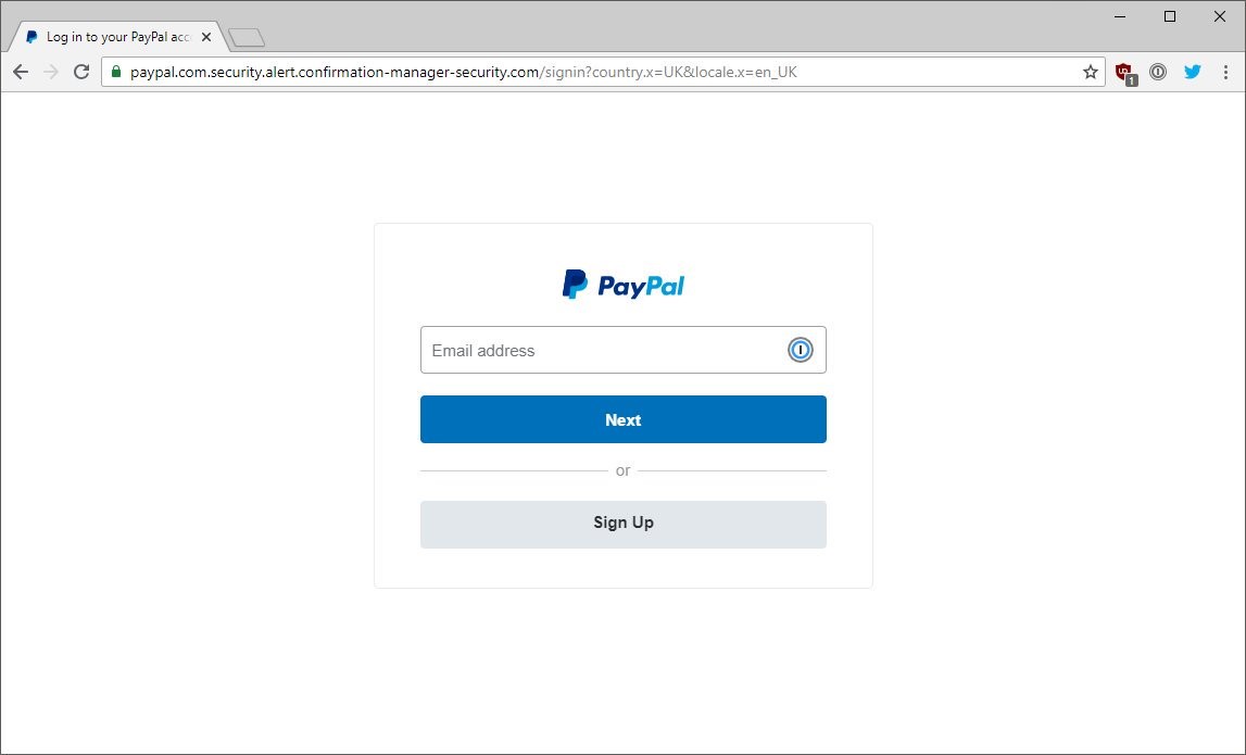 how to spot a fake website; paypal phishing site