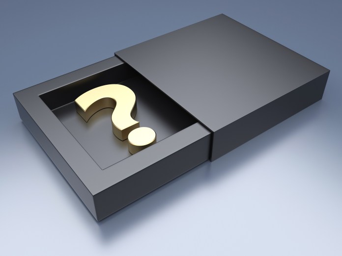 Question mark in black box