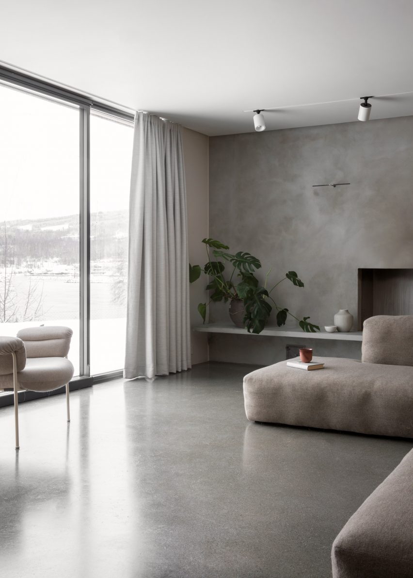 Scandi living room with grey walls