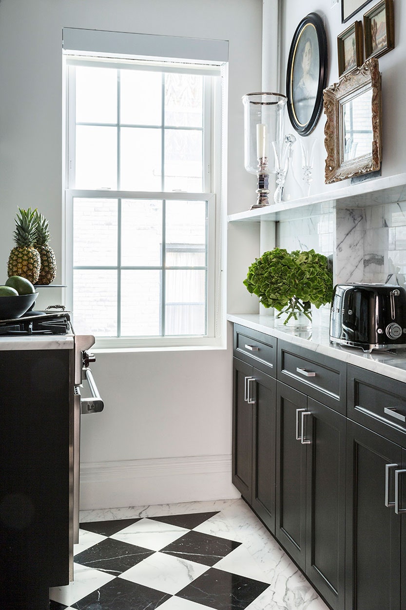 The kitchen in designer Bennett Leifer's New York apartment