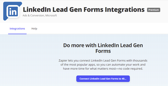 LinkedIn Zapier integration