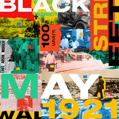 Collage by Danielle Uche Oji of words that commemorate Black Wall Street of 1921
