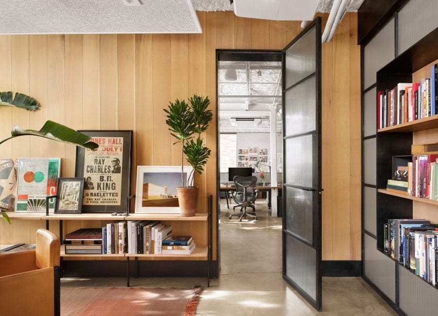 Wood-clad office interior